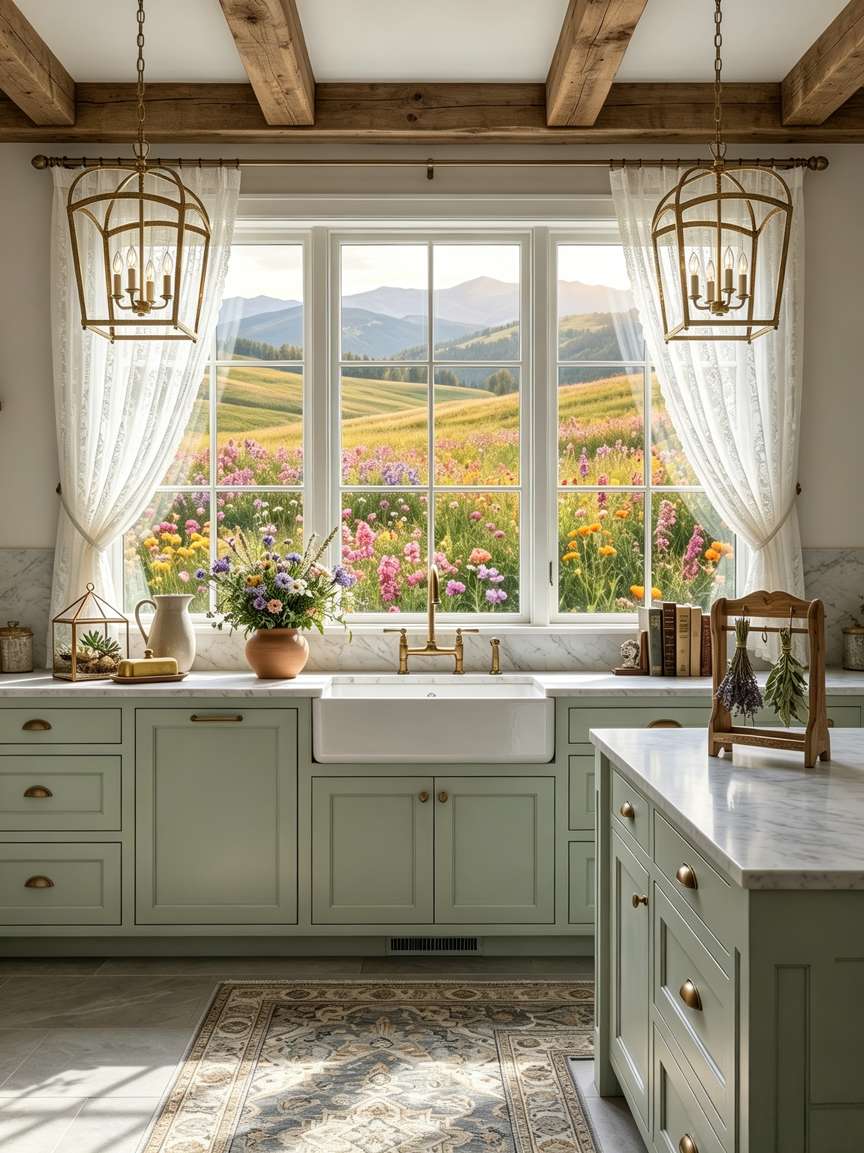 What Kitchen Sink Color Goes Best with White Countertops and Sage Green Cabinets?