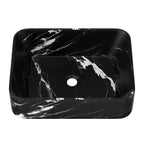 Logmey 19'' x 15'' Black Marble Rectangular Vessel Sink