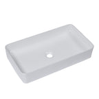 Logmey 24'' x 14''Rectangular Bathroom Vessel Sink - White Ceramic Above-Counter Vanity Art Basin