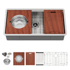 Logmey 36'' Undermount Workstation Kitchen Sink