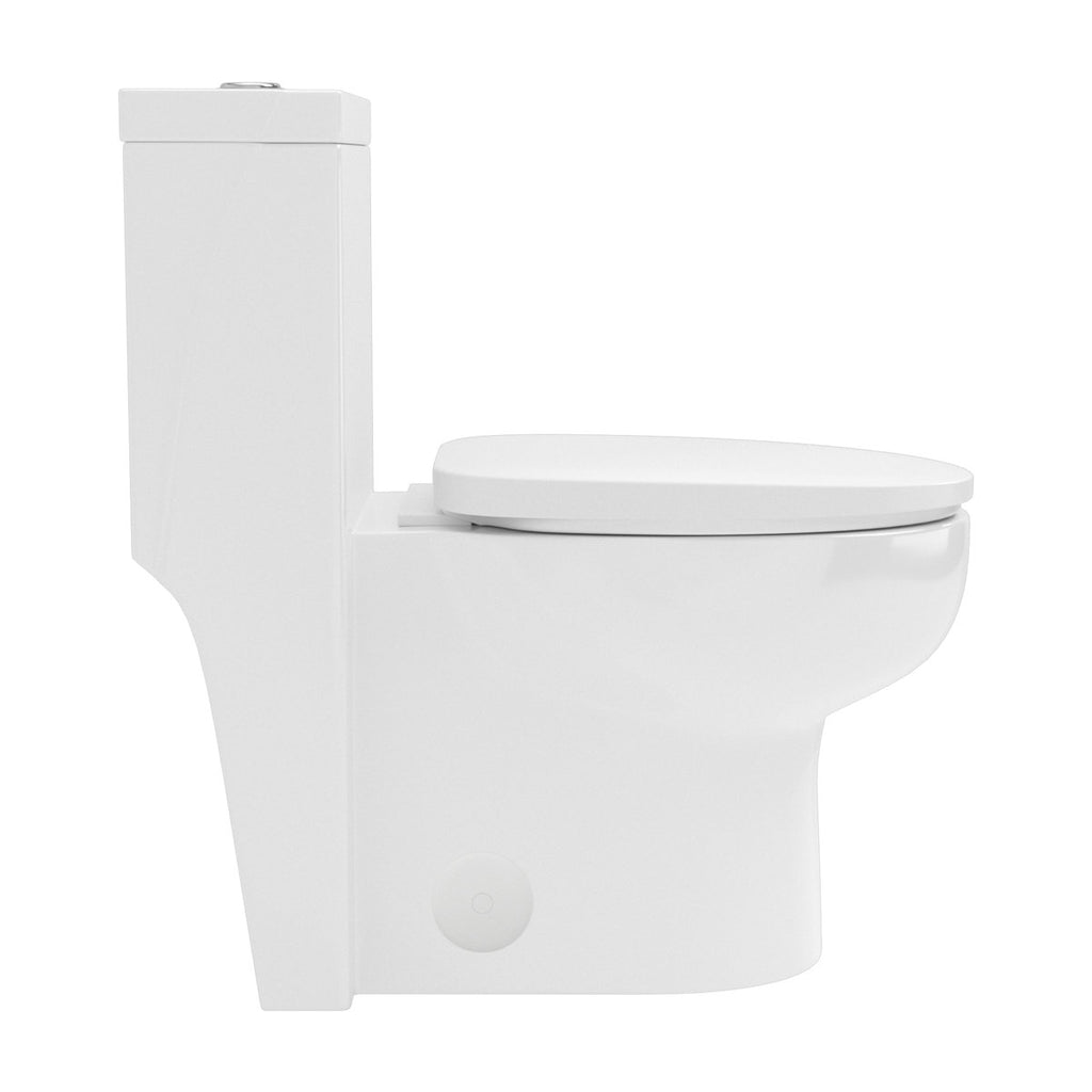 1.1/1.6 GPF Dual-Flush Elongated One-Piece Toilet with Ceramic Glazed Surface(Soft Close Seat Included)