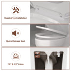 1.1/1.6 GPF Dual-Flush Elongated One-Piece Toilet with Ceramic Glazed Surface(Soft Close Seat Included)
