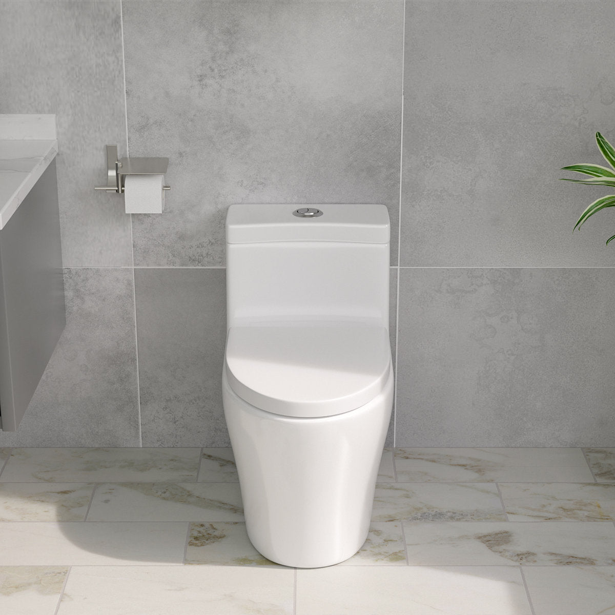 1.1/1.6 GPF Dual-Flush Elongated One-Piece Toilet 