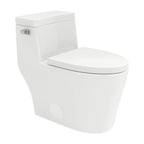 1.1/1.6 GPF Dual-Flush Elongated One-Piece Toilet with Comfort Seat Height and Ceramic Glazed Surface(Soft Close Seat Included)