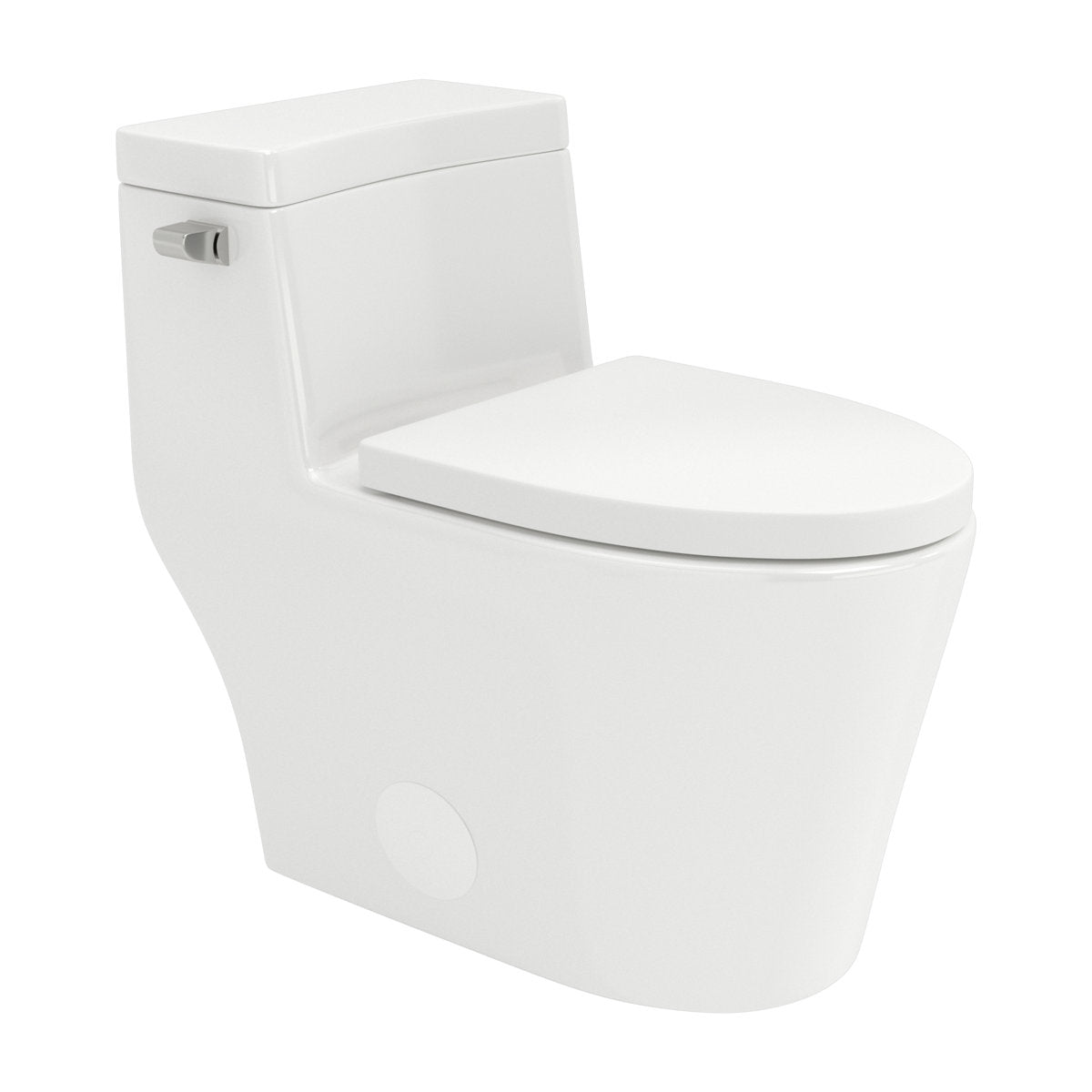1.1/1.6 GPF Dual-Flush Elongated One-Piece Toilet with Comfort Seat Height and Ceramic Glazed Surface(Soft Close Seat Included)