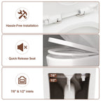 1.1/1.6 GPF Dual-Flush Elongated One-Piece Toilet with Comfort Seat Height and Ceramic Glazed Surface(Soft Close Seat Included)