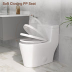 1.1/1.6 GPF Dual-Flush Elongated One-Piece Toilet with Comfort Seat Height and Ceramic Glazed Surface(Soft Close Seat Included)