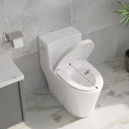 1.1/1.6 GPF Dual-Flush Elongated One-Piece Toilet with Comfort Seat Height and Ceramic Glazed Surface(Soft Close Seat Included)