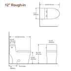 1.1/1.6 GPF Dual-Flush Elongated One-Piece Toilet with Comfort Seat Height and Ceramic Glazed Surface(Soft Close Seat Included)