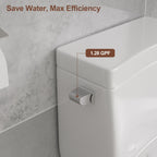 1.1/1.6 GPF Dual-Flush Elongated One-Piece Toilet with Comfort Seat Height and Ceramic Glazed Surface(Soft Close Seat Included)