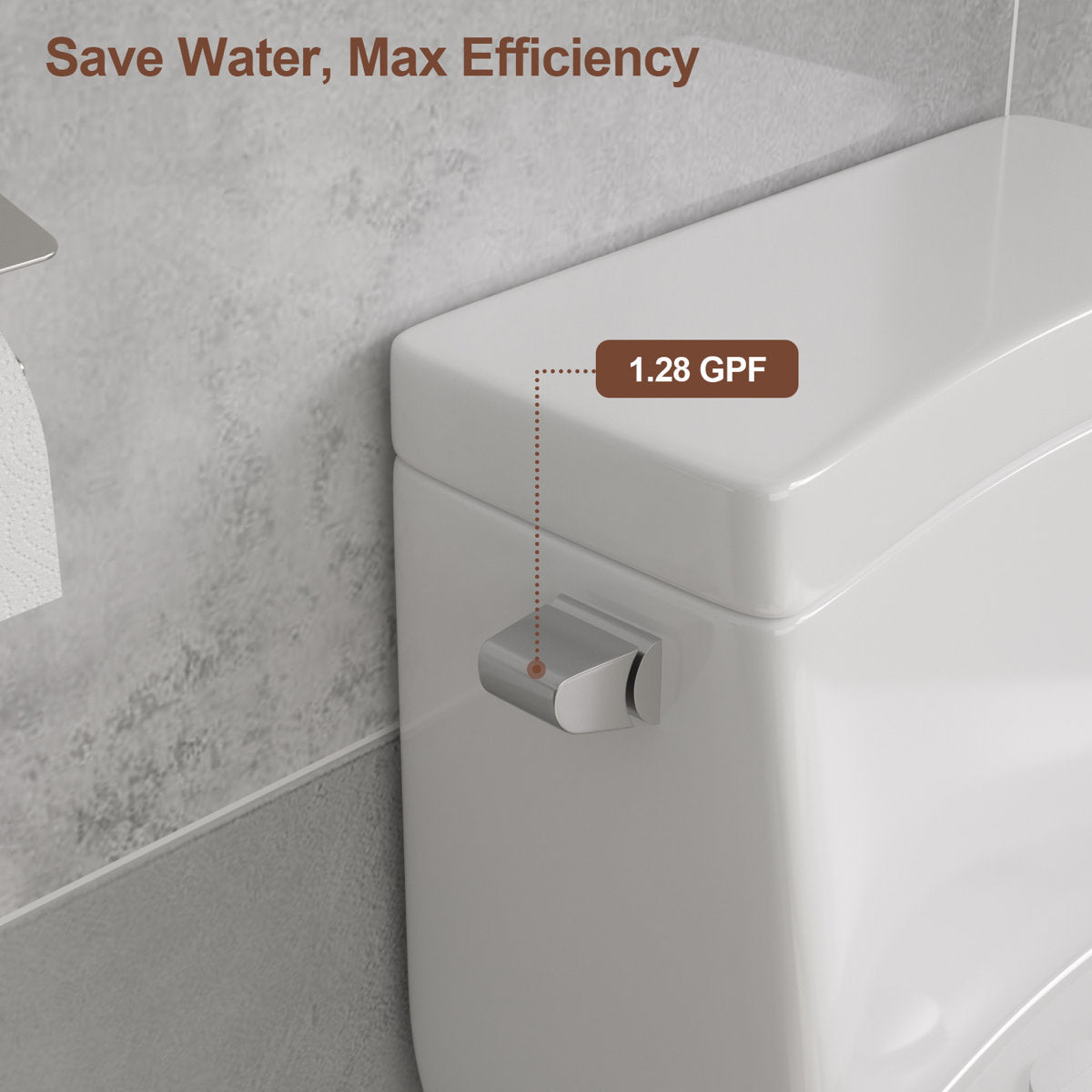 1.1/1.6 GPF Dual-Flush Elongated One-Piece Toilet with Comfort Seat Height and Ceramic Glazed Surface(Soft Close Seat Included)