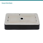 Logmey 24'' x 16'' Matte Black Rectangular Vessel Sink