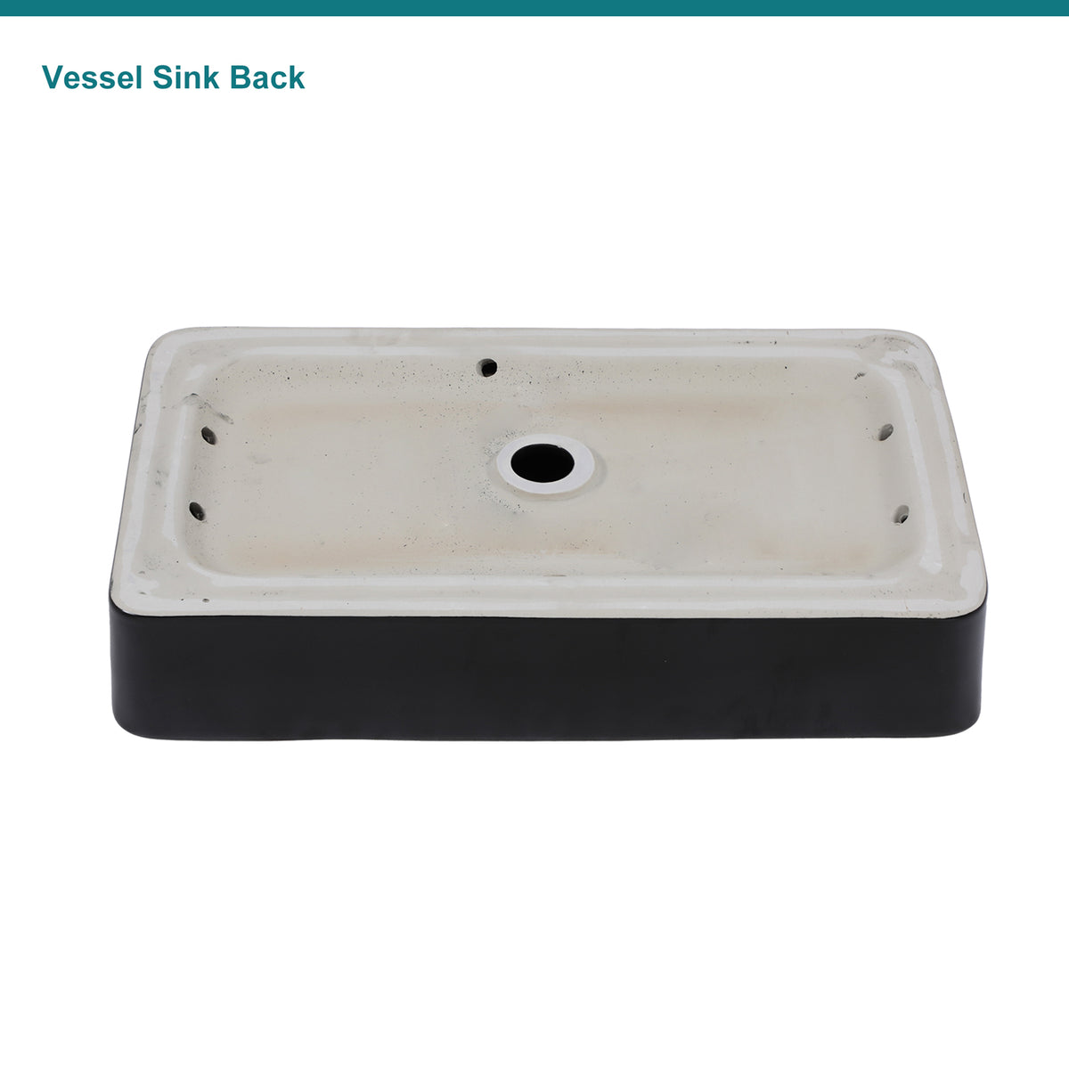 Logmey 24'' x 16'' Matte Black Rectangular Vessel Sink