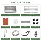 Logmey 36'' x 21'' Freestanding Stainless Steel Single Bowl Utility Sink