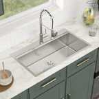 Logmey 33 Inch Topmount Stainless Steel Workstation Sink