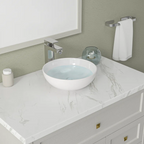 Logmey 13" Round Above Counter Ceramic Vessel Bathroom Sink