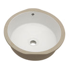 Logmey 16'' Round Undermount Bathroom Sink with Overflow