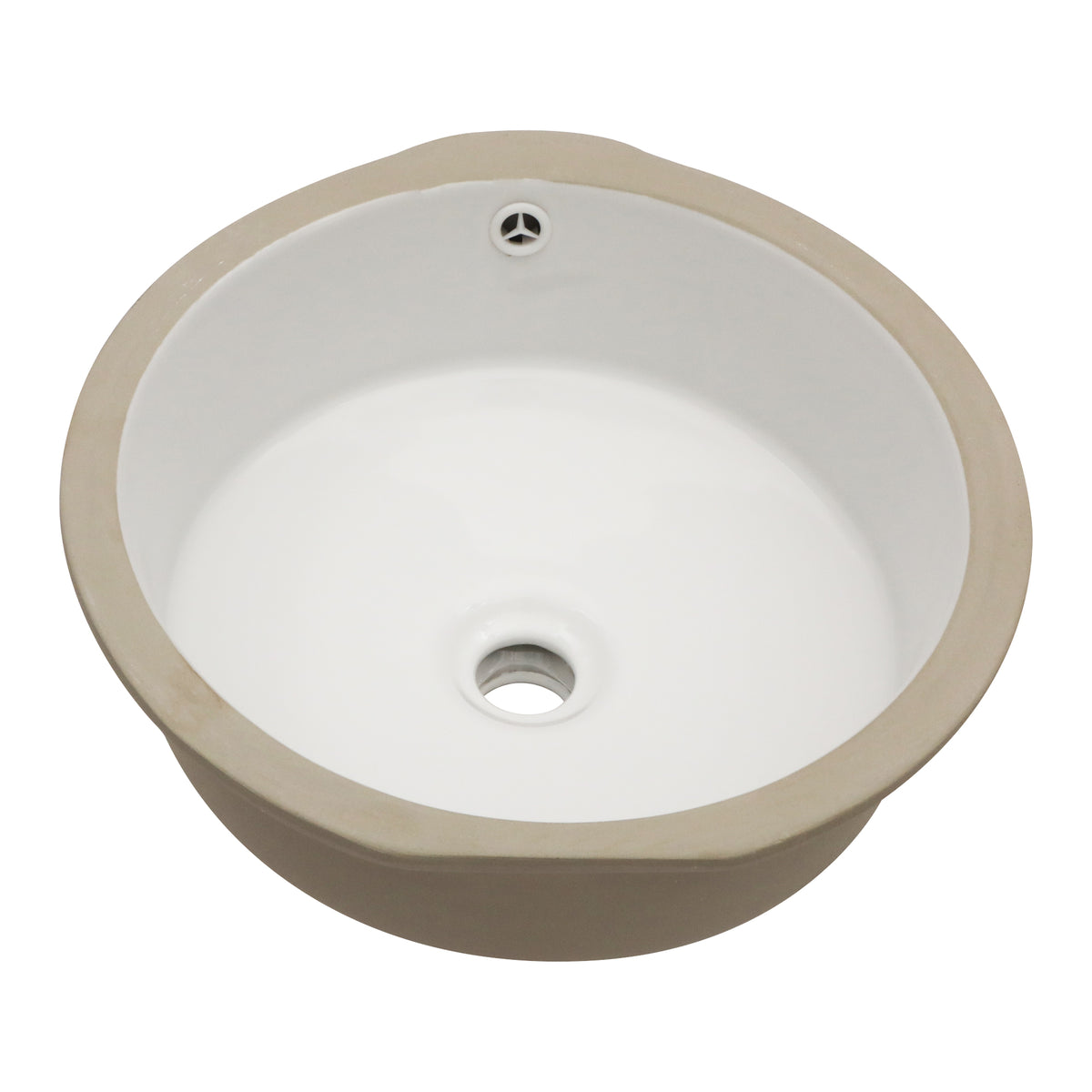 Logmey 16'' Round Undermount Bathroom Sink with Overflow