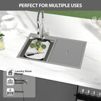 Logmey 30x20 Heavy Duty 16G T304 Stainless Steel Drop-In Double Bowl Sink Combo