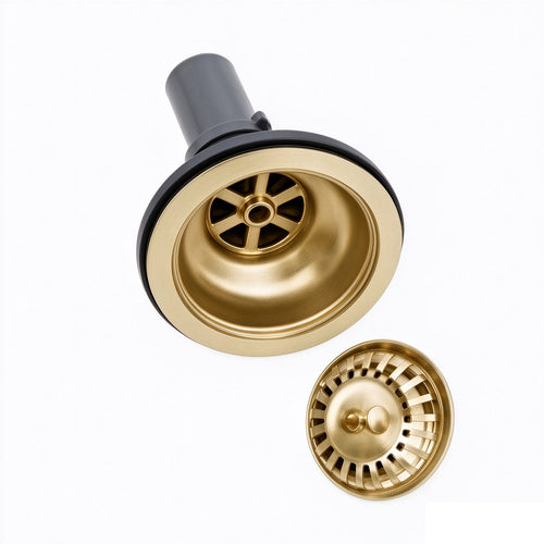 Logmey Gold Sink Drain for Quartz Kitchen Sinks