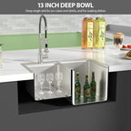 Logmey 30x20 Heavy Duty 16G T304 Stainless Steel Drop-In Double Bowl Sink Combo