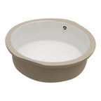 15 Inch Round Undermount Bathroom Sink White Ceramic Vanity Basin with Overflow Hole