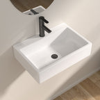 Logmey 20x14 Wall-Mounted Porcelain Bathroom Basin