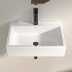 Logmey 20x14 Wall-Mounted Porcelain Bathroom Basin