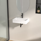 Logmey 20x14 Wall-Mounted Porcelain Bathroom Basin