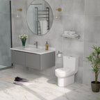 18'' Comfort Height Standard Toilet, Dual-Flush Modern Elongated One-Piece Toilet with Glazed Surface (Seat lncluded)