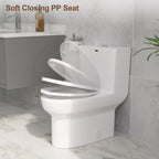 18'' Comfort Height Standard Toilet, Dual-Flush Modern Elongated One-Piece Toilet with Glazed Surface (Seat lncluded)