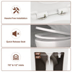 18'' Comfort Height Standard Toilet, Dual-Flush Modern Elongated One-Piece Toilet with Glazed Surface (Seat lncluded)