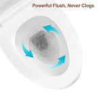 18'' Comfort Height Standard Toilet, Dual-Flush Modern Elongated One-Piece Toilet with Glazed Surface (Seat lncluded)