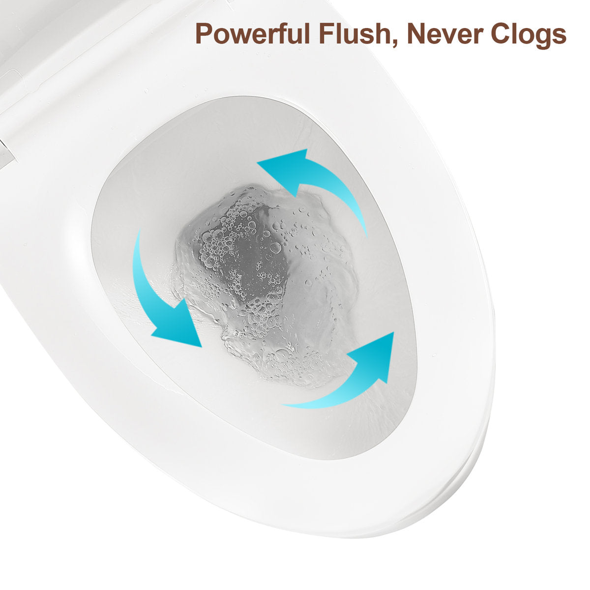 18'' Comfort Height Standard Toilet, Dual-Flush Modern Elongated One-Piece Toilet with Glazed Surface (Seat lncluded)