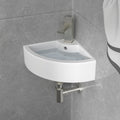 18''X13'' Corner Wall Mounted Bathroom Sink White 