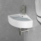 18''X13'' Corner Wall Mounted Bathroom Sink White 
