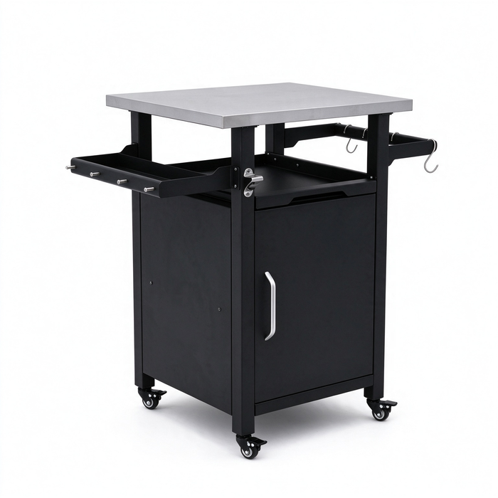 Logmey 24 Inch T304 Stainless Steel Outdoor Kitchen Prep Cart
