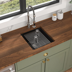 Logmey 17" Undermount Quartz Workstation Kitchen Sink - Black