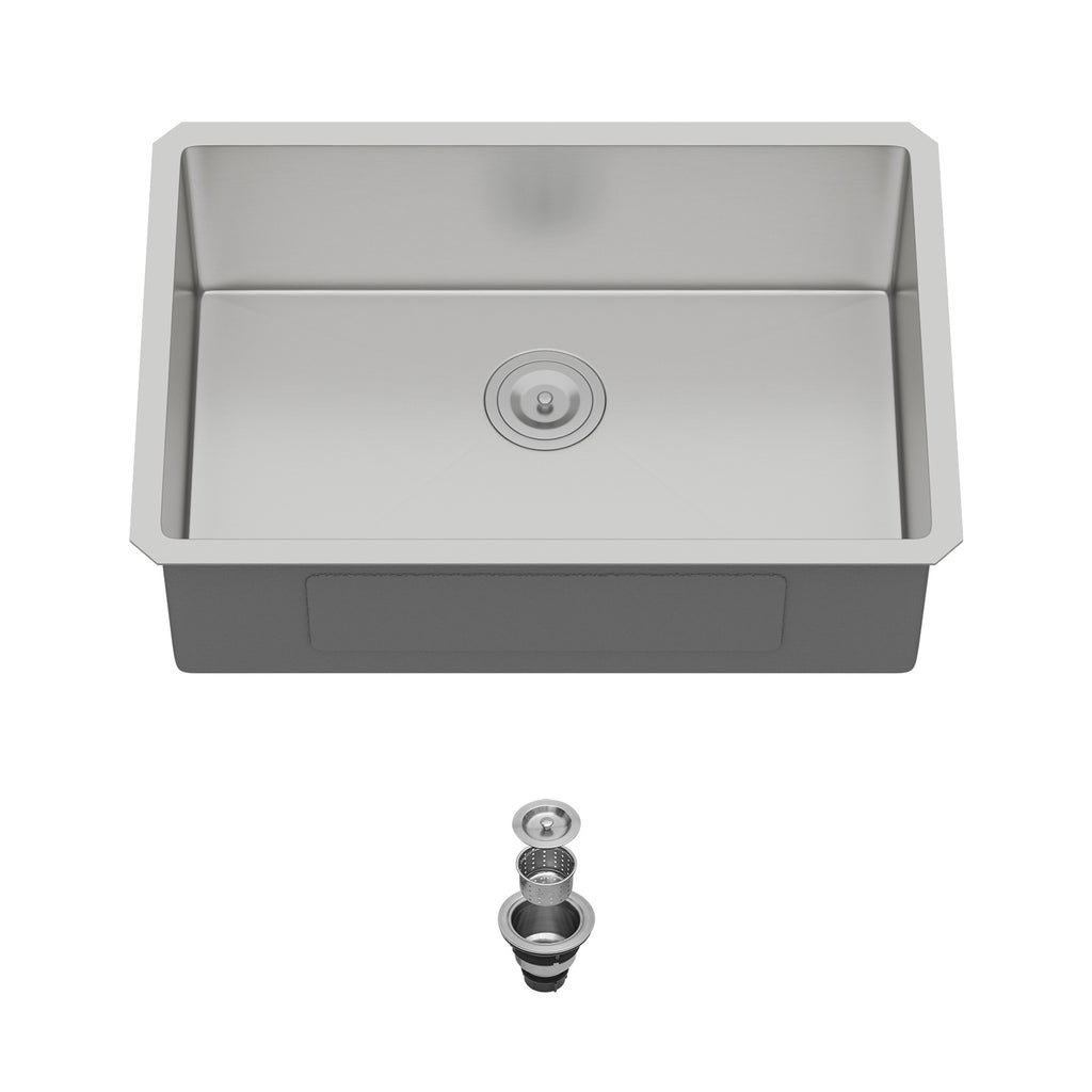 Logmey 26x18 Seamless Undermount Single Bowl Kitchen Sink