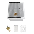 Logmey 15'' x 18'' Undermount Quartz Composite Bar Prep Sink