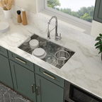 Logmey 32x19 Seamless Undermount Single Bowl Kitchen Sink