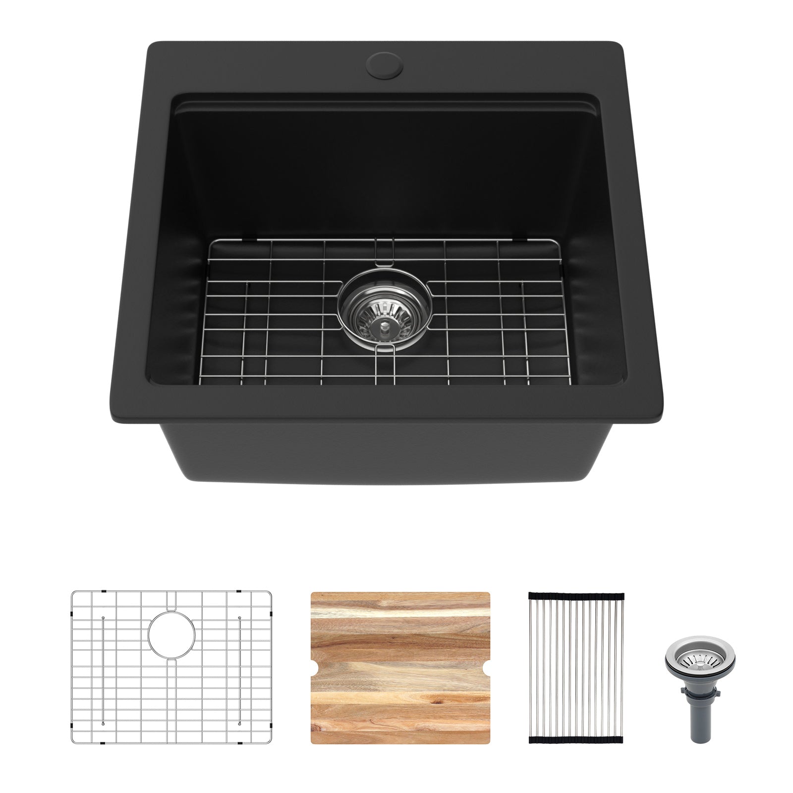 Logmey 21’‘ x 19‘’ Drop-In Quartz Composite Workstation Kitchen Bar Sink
