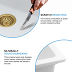 Logmey Undermount Quartz Workstation Kitchen Sink - 30" / 33" White