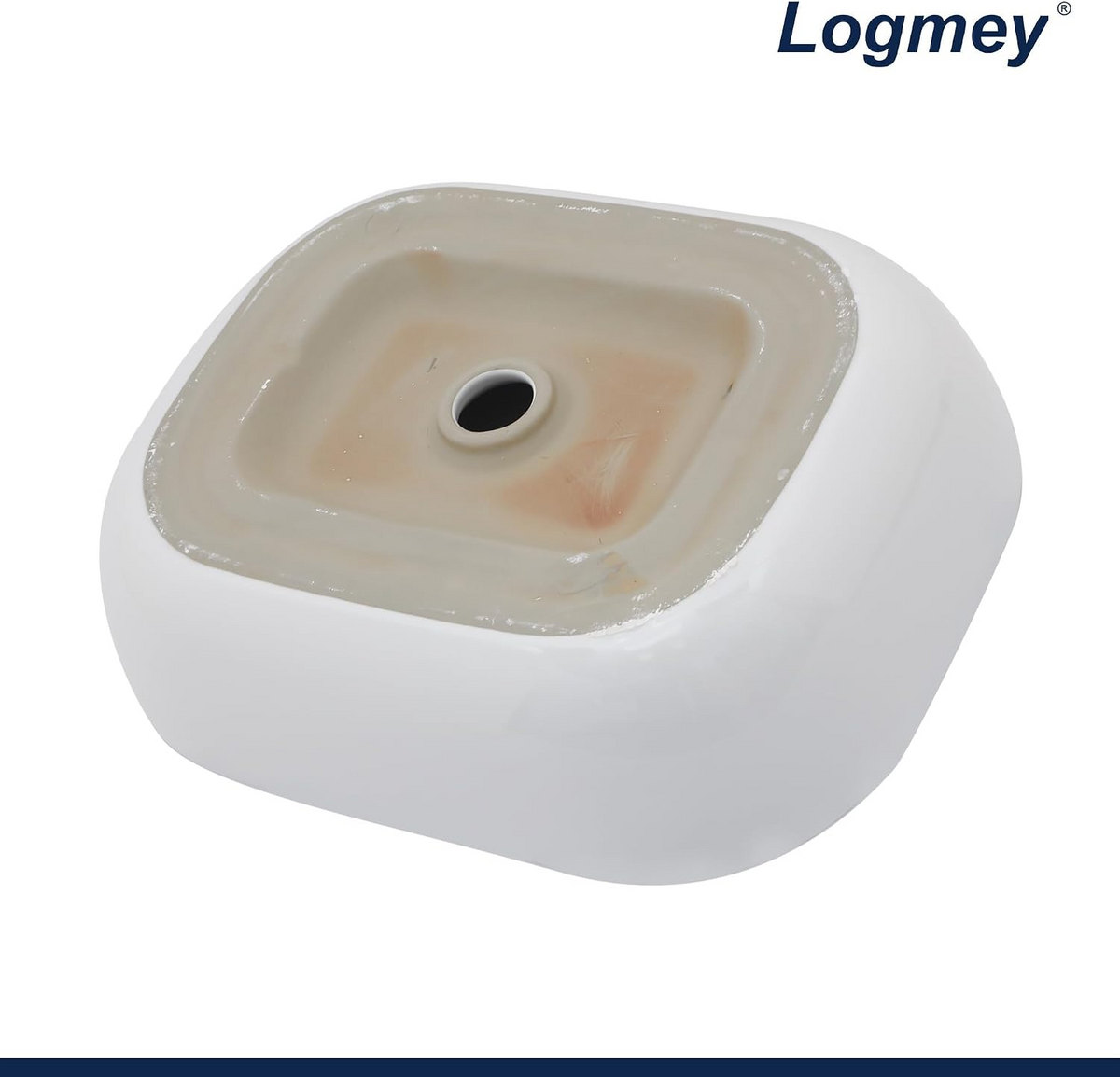 Logmey 18x14 Modern Rounded Rectangle Bathroom Vessel Sink