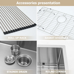 LOGMEY 36'' L x 20''W Double Bowl Stainless Steel Farmhouse Kitchen Sink - 16 Gauge Apron Front 50/50 Split Sink with Bottom Grids