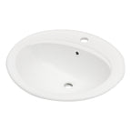 Logmey 21.8 Inch Modern White Oval Topmount Bathroom Sink