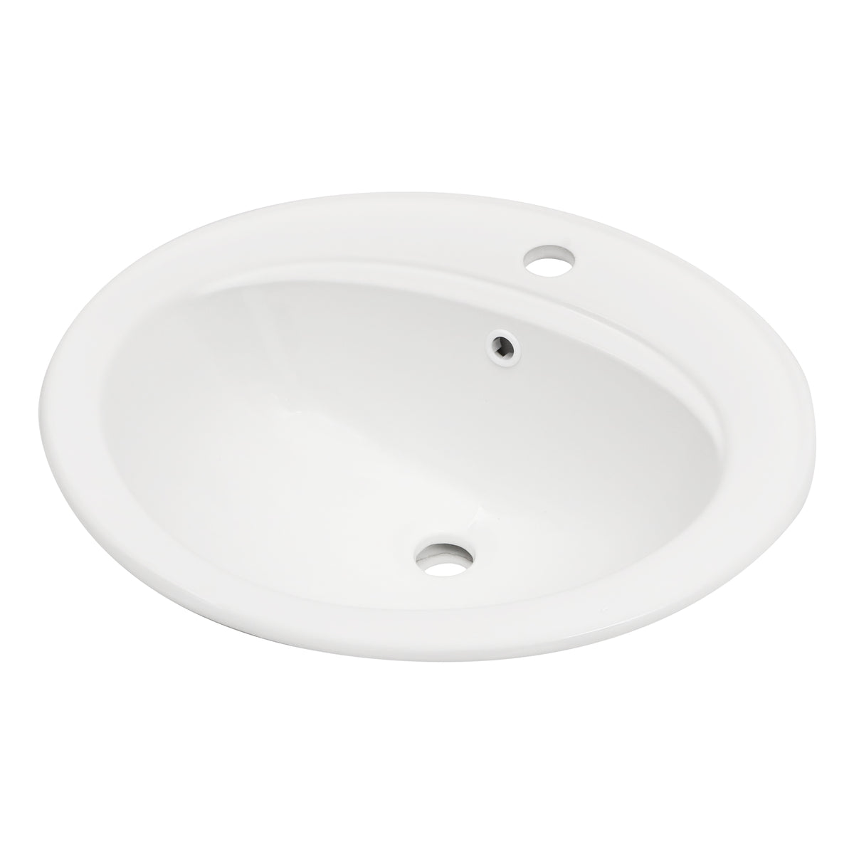 Logmey 21.8 Inch Modern White Oval Topmount Bathroom Sink