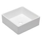 Logmey 15'' x 15'' Square Ceramic Bathroom Vessel Sink