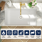 Logmey 33''x 18'' White Fireclay Farmhouse Kitchen Sink