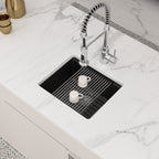 Logmey 21 Inch Black Granite Composite Undermount Sink Workstation